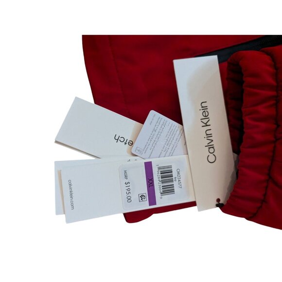 NEW Calvin Klein Hooded Red Soft Shell Winter Jacket Mens XXL Water-Resistant W - Picture 10 of 13